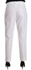 White Cotton Stretch Formal Trouser Pants