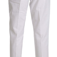 White Cotton Stretch Formal Trouser Pants