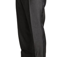 Gray Wool Silk Patterned Formal Trousers
