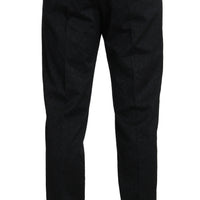 Black Cotton Brocade Formal Trousers Pants