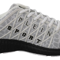 White Polyester Runner Edward Sneakers Shoes