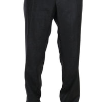 Gray Cotton Patterned Formal Trousers