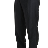 Gray Cotton Patterned Formal Trousers