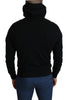 Black Full Zipper Hooded Cashmere Sweater