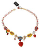 Gold Cartoon Love Star Crystal Charm Necklace Chain