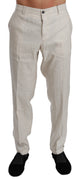 White Linen Casual Mens Trouser Flax Pants
