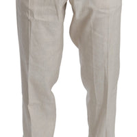 White Linen Casual Mens Trouser Flax Pants