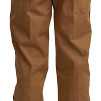 Brown Chinos Trousers Cotton Stretch Pants