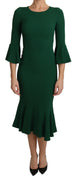 Dark Green Bodycon Mermaid Midi Dress