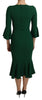 Dark Green Bodycon Mermaid Midi Dress