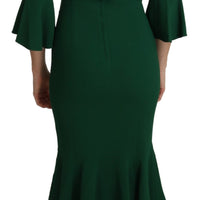 Dark Green Bodycon Mermaid Midi Dress
