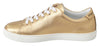 Sneakers GOLD Leather Gold Red Heart Shoes