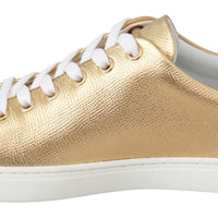 Sneakers GOLD Leather Gold Red Heart Shoes