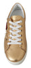 Sneakers GOLD Leather Gold Red Heart Shoes