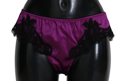 Bottom Purple Floral Silk Stretch Underwear