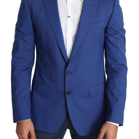 Blue Wool Single Breasted Coat MARTINI Blazer