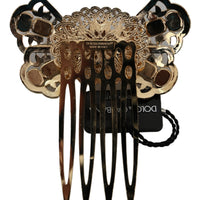 Gold Brass Clear Crystal Hair Stick Accessory Comb