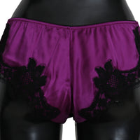Bottom Purple Floral Silk Stretch Underwear