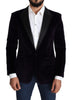 Black Cotton Velvet Men Coat MARTINI Blazer