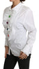 White Shirt Ruffle Long Sleeves Cotton Top