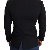 Black Wool Single Breasted Coat STAFF Blazer