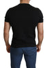 Black V-neck 100% Cotton Men Top  T-shirt
