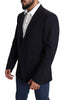 Black Wool Stretch Men Coat MARTINI Blazer