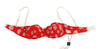 Red Silk Daisy Flower Print Bra Underwear