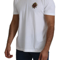 White Sacred Heart Applique Cotton Top T-shirt