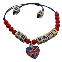 Red Blue Beaded DG LOVES LONDON Flag Branded Bracelet