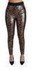 Green Bronze Leaf Tights Skinny Pants