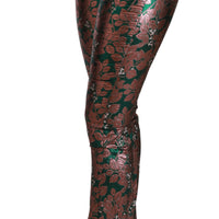 Green Bronze Leaf Tights Skinny Pants