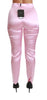 Pink Metallic High Waist Skinny Pants