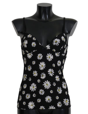 Black Daisy Print Dress Lingerie Chemisole