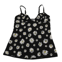 Black Daisy Print Dress Lingerie Chemisole