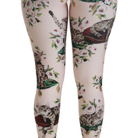 Multicolor Floral Bengal Cat Leggings Pants
