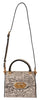 Beige Leather DG Crown Crossbody WELCOME Purse Bag