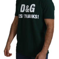 Green DG Yes Thanks Print Cotton Tee T-shirt