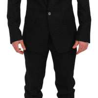Black Slim Fit 3 Piece Wool MARTINI Suit