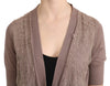 Purple Short Sleeves Buttoned Cardigan Top
