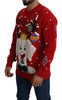 Red Christmas Dog Pullover Cashmere Sweater