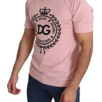 Pink #DGLove Crown Print Cotton T-shirt