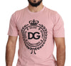 Pink #DGLove Crown Print Cotton T-shirt