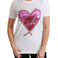 White Cotton DG Love Heart Top T-shirt