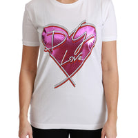 White Cotton DG Love Heart Top T-shirt