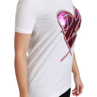 White Cotton DG Love Heart Top T-shirt