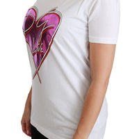 White Cotton DG Love Heart Top T-shirt