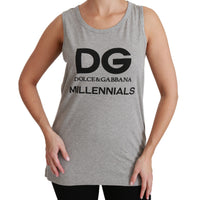 Gray DG Millennial Sleeveless Cotton T-shirt