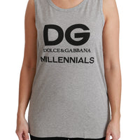 Gray DG Millennial Sleeveless Cotton T-shirt