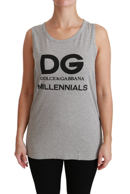 Gray DG Millennial Sleeveless Cotton T-shirt